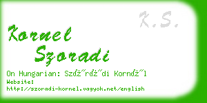 kornel szoradi business card